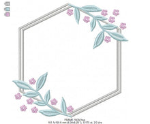 Load image into Gallery viewer, Monogram Frame embroidery designs - Flower embroidery design machine embroidery pattern - Floral frame embroidery file - instant download
