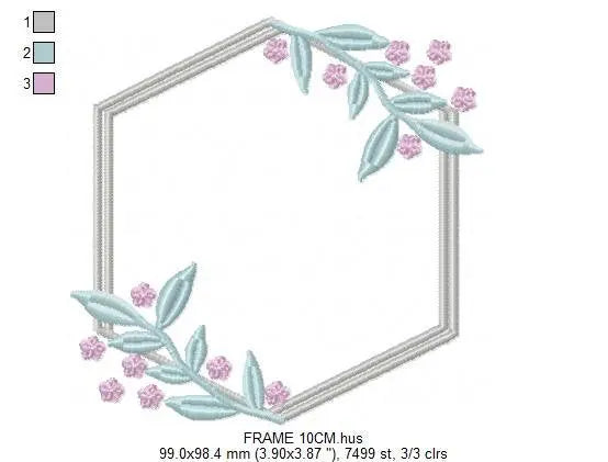 Monogram Frame embroidery designs - Flower embroidery design machine embroidery pattern - Floral frame embroidery file - instant download Marcia Embroidery