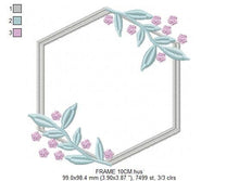 Cargar imagen en el visor de la galería, Monogram Frame embroidery designs - Flower embroidery design machine embroidery pattern - Floral frame embroidery file - instant download
