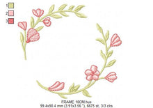 Cargar imagen en el visor de la galería, Monogram Frame embroidery designs - Flower embroidery design machine embroidery pattern - Flower wreath embroidery file - digital download
