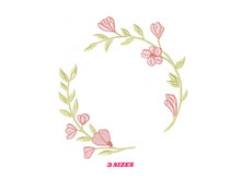 Cargar imagen en el visor de la galería, Monogram Frame embroidery designs - Flower embroidery design machine embroidery pattern - Flower wreath embroidery file - digital download
