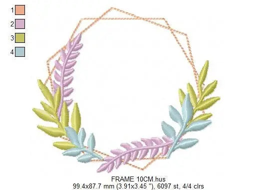 Monogram Frame embroidery designs - Flower embroidery design machine embroidery pattern - Floral frame embroidery file - instant download Marcia Embroidery