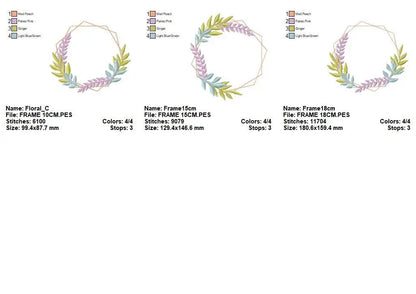 Monogram Frame embroidery designs - Flower embroidery design machine embroidery pattern - Floral frame embroidery file - instant download Marcia Embroidery