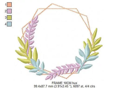 Monogram Frame embroidery designs - Flower embroidery design machine embroidery pattern - Floral frame embroidery file - instant download Marcia Embroidery
