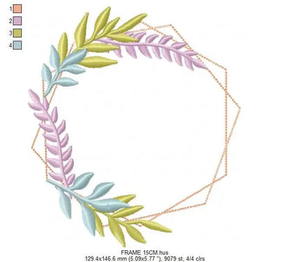 Monogram Frame embroidery designs - Flower embroidery design machine embroidery pattern - Floral frame embroidery file - instant download Marcia Embroidery