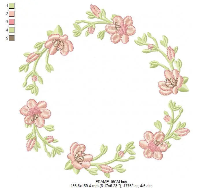 Monogram Frame embroidery designs - Flower embroidery design machine embroidery pattern - Rose wreath embroidery file - instant download Marcia Embroidery