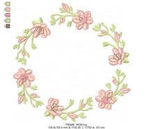 Laden Sie das Bild in den Galerie-Viewer, Monogram Frame embroidery designs - Flower embroidery design machine embroidery pattern - Rose wreath embroidery file - instant download
