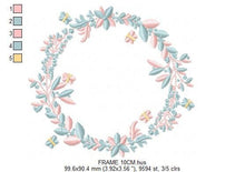 Cargar imagen en el visor de la galería, Monogram Frame embroidery designs - Flower embroidery design machine embroidery pattern - Rose wreath embroidery file - instant download
