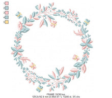 Charger l&#39;image dans la galerie, Monogram Frame embroidery designs - Flower embroidery design machine embroidery pattern - Rose wreath embroidery file - instant download
