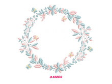 Charger l&#39;image dans la galerie, Monogram Frame embroidery designs - Flower embroidery design machine embroidery pattern - Rose wreath embroidery file - instant download
