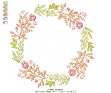 Charger l&#39;image dans la galerie, Monogram Frame embroidery designs - Flower embroidery design machine embroidery pattern - Rose wreath embroidery file - instant download
