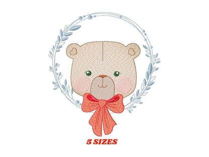 Bear embroidery designs - Laurel embroidery design machine embroidery pattern - laurel wreath embroidery file - bear baby boy embroidery Marcia Embroidery