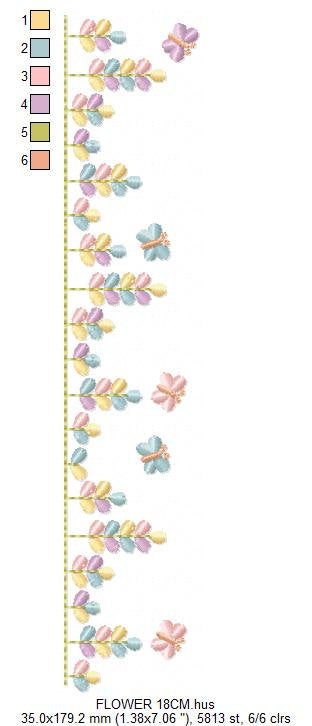 Flower garden embroidery designs - Flowers with Butterfly embroidery design machine embroidery pattern - Kitchen towel embroidery - download