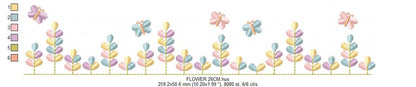Flower garden embroidery designs - Flowers with Butterfly embroidery design machine embroidery pattern - Kitchen towel embroidery - download