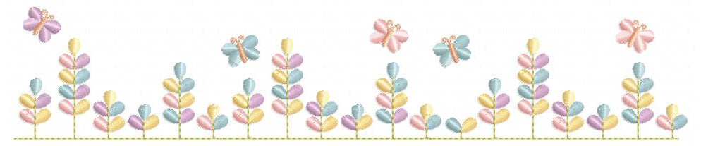 Flower garden embroidery designs - Flowers with Butterfly embroidery design machine embroidery pattern - Kitchen towel embroidery - download