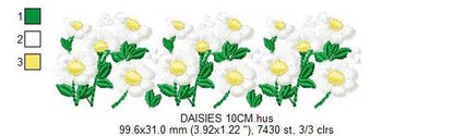 Daisies garden embroidery designs - Spring flowers embroidery design machine embroidery pattern - Tea towel embroidery file - kitchen apron