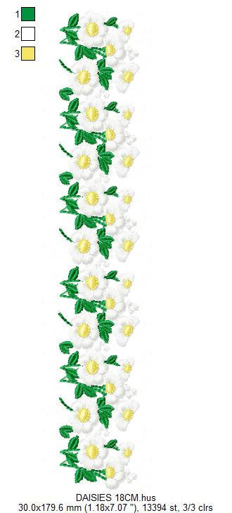 Daisies garden embroidery designs - Spring flowers embroidery design machine embroidery pattern - Tea towel embroidery file - kitchen apron