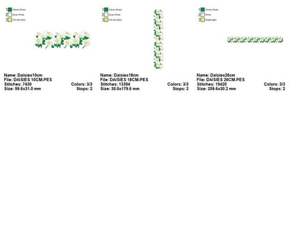 Daisies garden embroidery designs - Spring flowers embroidery design machine embroidery pattern - Tea towel embroidery file - kitchen apron