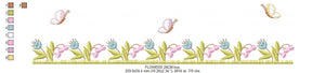 Flower garden embroidery designs - Spring flowers embroidery design machine embroidery pattern - Tea towel embroidery file - kitchen apron