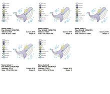 Charger l&#39;image dans la galerie, Whale embroidery designs - Ocean Fish embroidery design machine embroidery pattern - Baby boy embroidery file - sea animal embroidery pes
