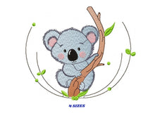 Cargar imagen en el visor de la galería, Koala embroidery design - Baby boy embroidery designs machine embroidery pattern - animal embroidery file - blanket pillow towel download
