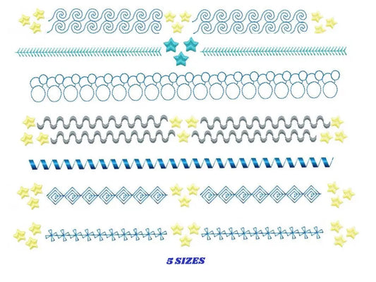 Border embroidery designs - Divider embroidery design machine embroidery pattern - Line embroidery file - tea towel embroidery flourish star Marcia Embroidery