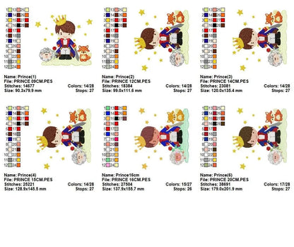 Prince embroidery designs - King machine embroidery pattern - Baby boy with animals and crown file - Fairytale Magical - Instant download Marcia Embroidery