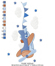 Carica l&#39;immagine nel visualizzatore di Gallery, Plane embroidery designs - Airplane embroidery design machine embroidery pattern - Baby boy embroidery file - sky stars instant download
