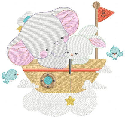 Elephant embroidery designs - Rabbit embroidery design machine embroidery pattern - Baby boy embroidery file - digital file instant download Marcia Embroidery