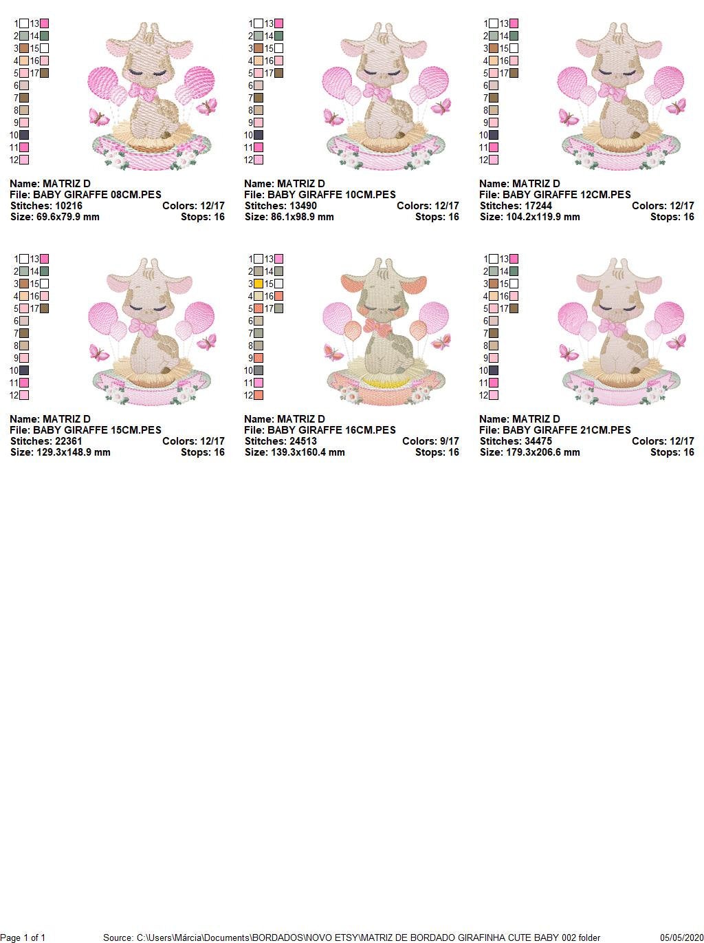 Baby Giraffe embroidery design - Animal embroidery designs machine embroidery pattern - girl embroidery file - girl embroidery toddler