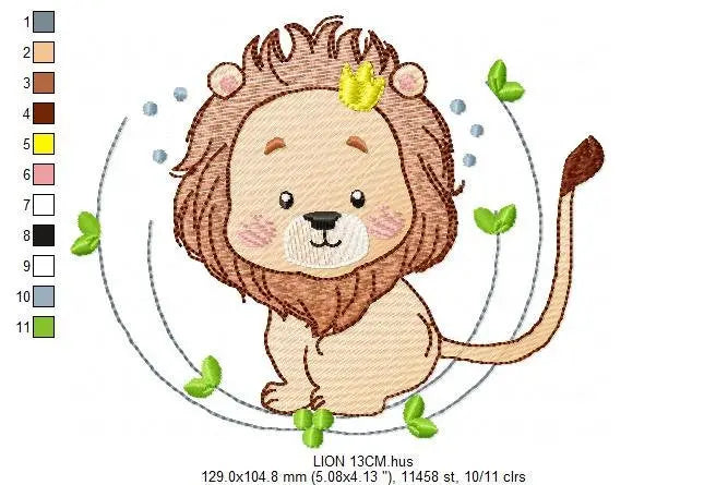 Lion embroidery designs - Safari embroidery design machine embroidery pattern - Baby boy embroidery file - Lion king embroidery download pes Marcia Embroidery