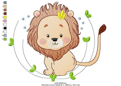 Lion embroidery designs - Safari embroidery design machine embroidery pattern - Baby boy embroidery file - Lion king embroidery download pes Marcia Embroidery