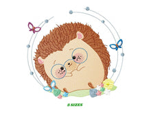 Load image into Gallery viewer, Hedgehog embroidery designs - Animal with glasses embroidery design machine embroidery pattern - Porcupine embroidery file  instant download
