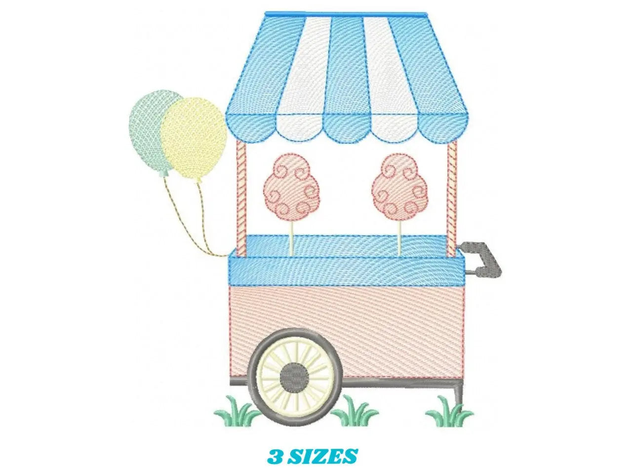 Cotton candy embroidery designs - Candy embroidery design machine embroidery pattern - Cotton candy cart embroidery file - kid embroidery Marcia Embroidery