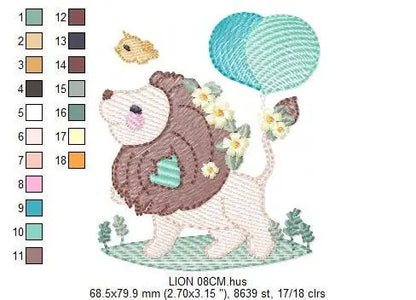 Lion embroidery designs - Safari embroidery design machine embroidery pattern - Baby boy embroidery file - king embroidery instant download Marcia Embroidery