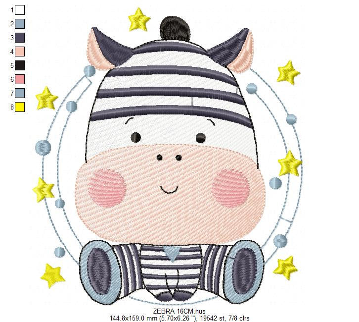 Zebra embroidery design - Animal embroidery designs machine embroidery pattern - Baby boy embroidery file - Safari embroidery file girl kid
