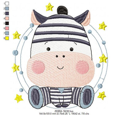 Zebra embroidery design - Animal embroidery designs machine embroidery pattern - Baby boy embroidery file - Safari embroidery file girl kid