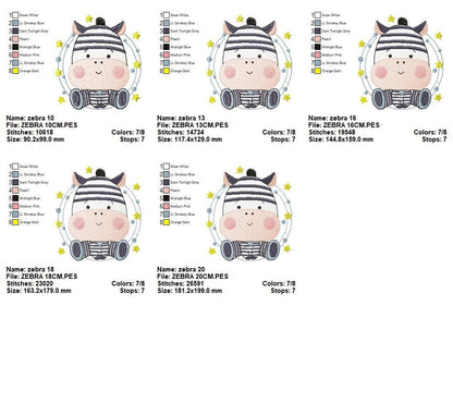 Zebra embroidery design - Animal embroidery designs machine embroidery pattern - Baby boy embroidery file - Safari embroidery file girl kid