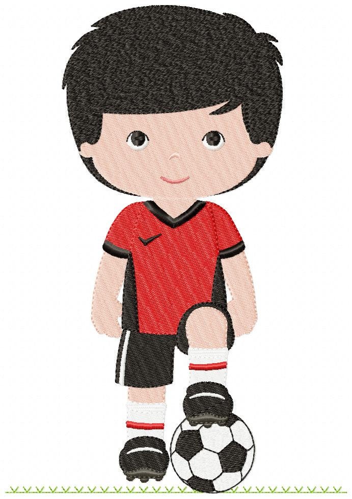 Baby boy embroidery designs - Soccer embroidery design machine embroidery file - Boy with ball embroidery - Soccer player instant download