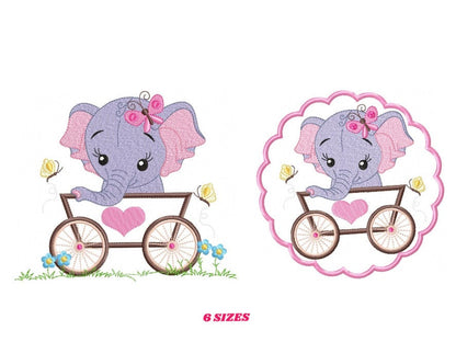 Elephant embroidery designs - safari animal embroidery design machine embroidery pattern - baby girl embroidery file - Tag embroidery frame