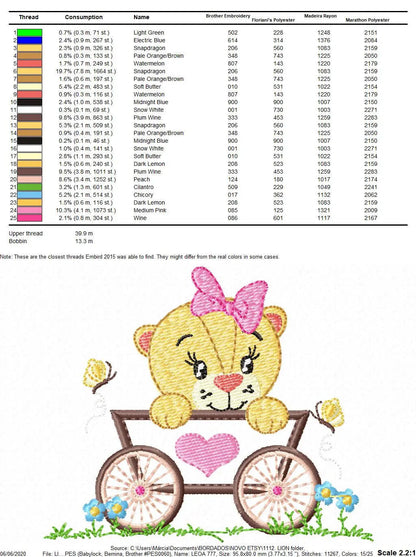Lioness embroidery designs - Lion embroidery design machine embroidery pattern - Animal embroidery - Baby girl embroidery instant download Marcia Embroidery