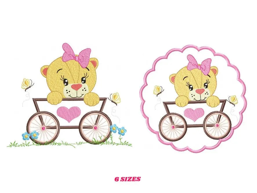 Lioness embroidery designs - Lion embroidery design machine embroidery pattern - Animal embroidery - Baby girl embroidery instant download Marcia Embroidery