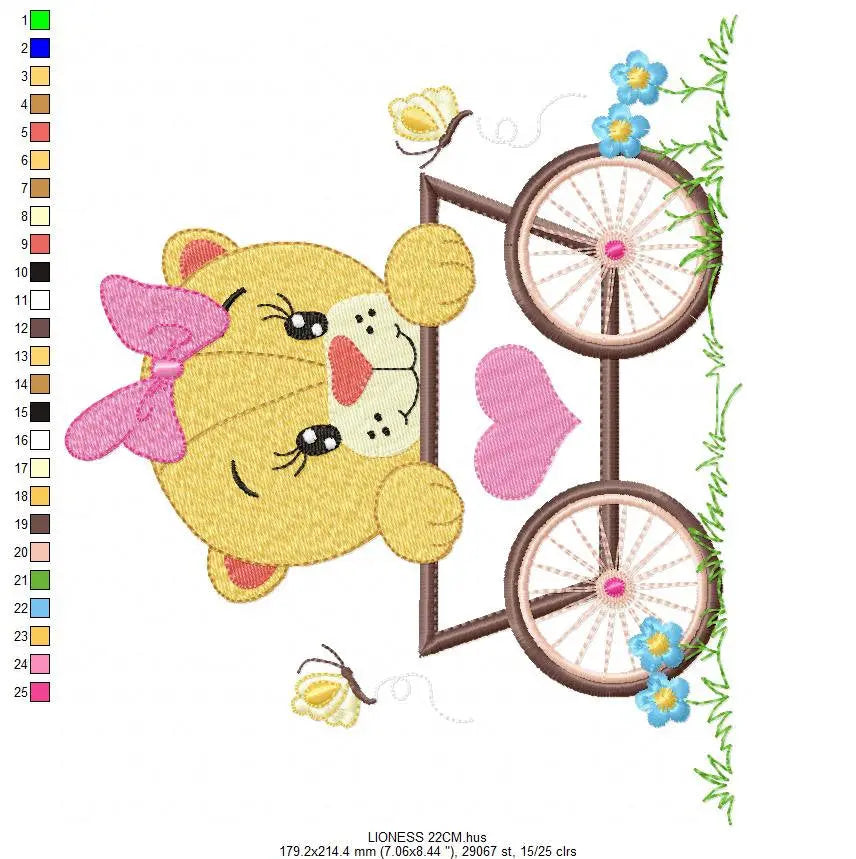 Lioness embroidery designs - Lion embroidery design machine embroidery pattern - Animal embroidery - Baby girl embroidery instant download Marcia Embroidery