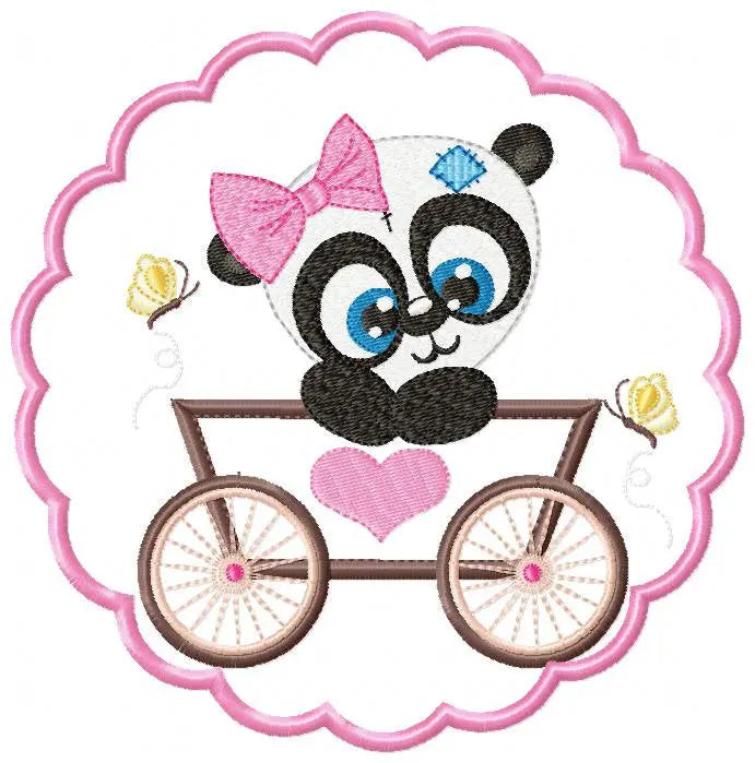 Panda embroidery design - Animal embroidery designs machine embroidery pattern - Baby girl embroidery file - tag embroidery instant download Marcia Embroidery