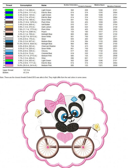 Panda embroidery design - Animal embroidery designs machine embroidery pattern - Baby girl embroidery file - tag embroidery instant download Marcia Embroidery