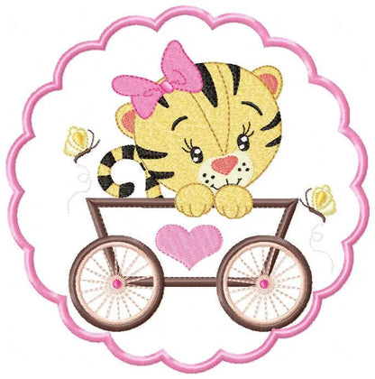 Tiger embroidery design - Animals embroidery designs machine embroidery pattern - Baby girl embroidery - Safari embroidery file Tag Frame Marcia Embroidery