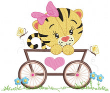 Charger l&#39;image dans la galerie, Tiger embroidery design - Animals embroidery designs machine embroidery pattern - Baby girl embroidery - Safari embroidery file Tag Frame
