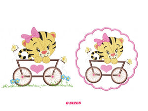 Tiger embroidery design - Animals embroidery designs machine embroidery pattern - Baby girl embroidery - Safari embroidery file Tag Frame