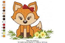 Charger l&#39;image dans la galerie, Red Fox embroidery designs - Woodland animals embroidery design machine embroidery pattern - baby girl embroidery file - instant download
