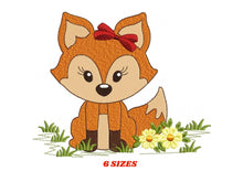 Cargar imagen en el visor de la galería, Red Fox embroidery designs - Woodland animals embroidery design machine embroidery pattern - baby girl embroidery file - instant download
